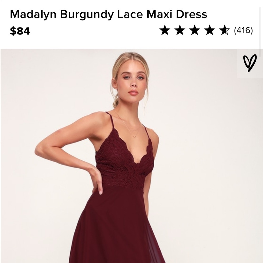 Lulus madalyn burgundy lace dress